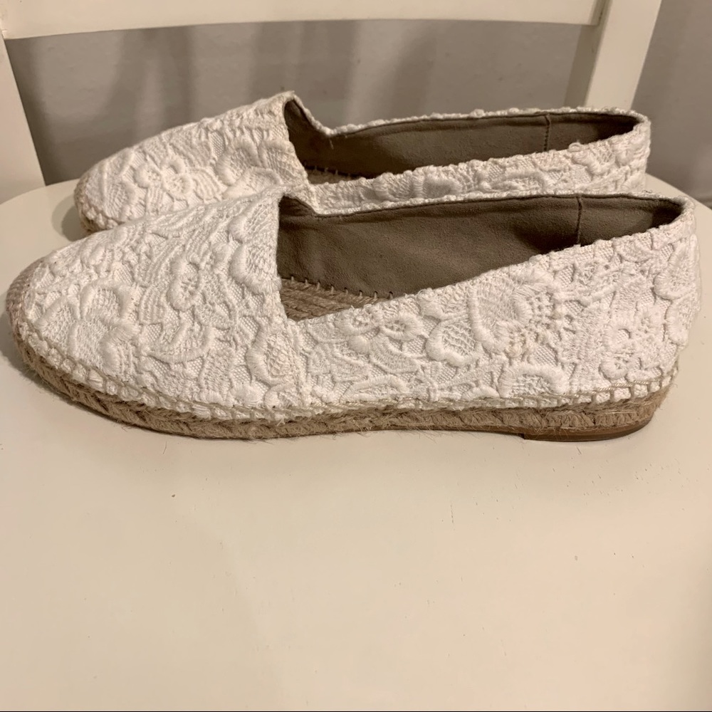 Stella McCartney White Lace Espadrille Flats
